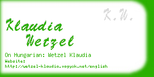 klaudia wetzel business card